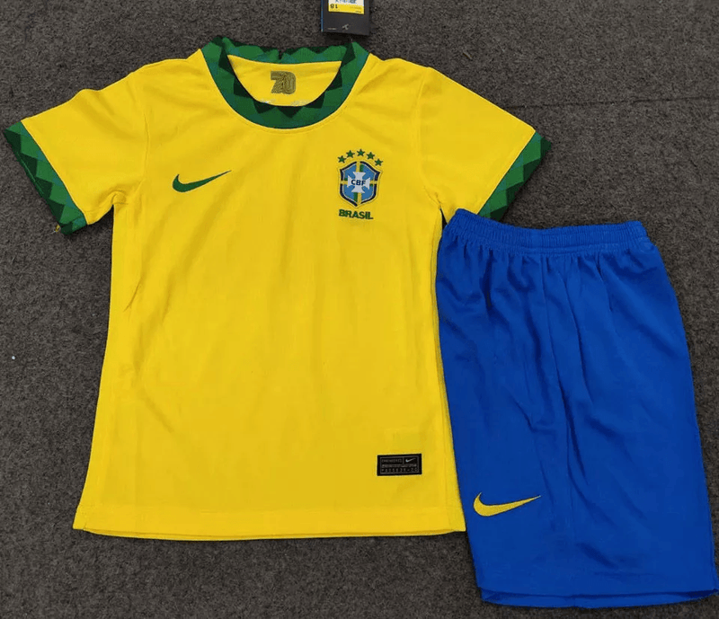 Kit Infantil Brasil 2021 Nike - Amarelo - DA Sports Oficial