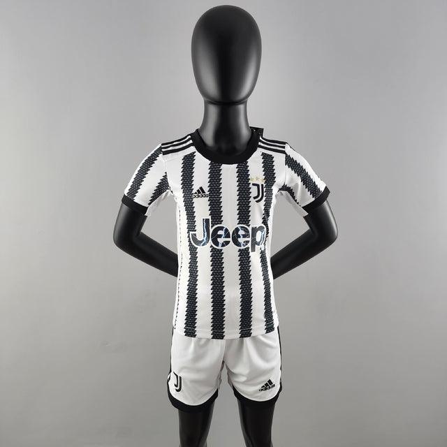 Kit Infantil Juventus 22/23 Adidas - Branco e Preto - DA Sports Oficial