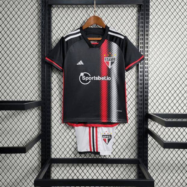 Kit Infantil São Paulo 23/24 Adidas - Preto - DA Sports Oficial