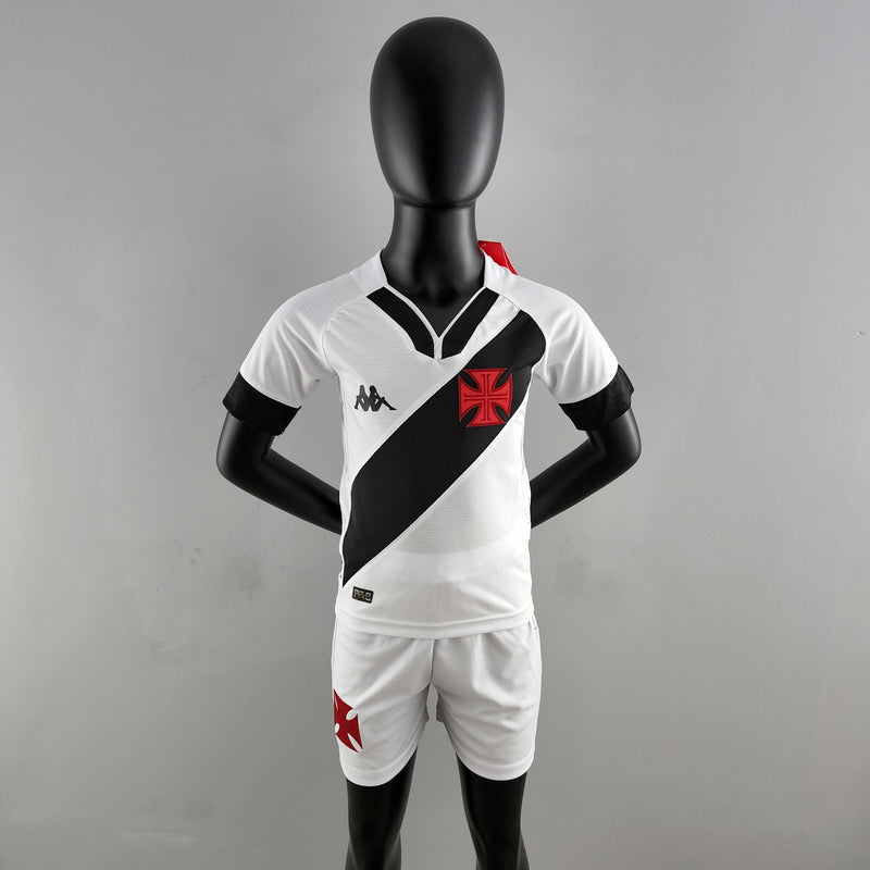 Kit Infantil Vasco 22/23 Kappa - Branco e Preto - DA Sports Oficial