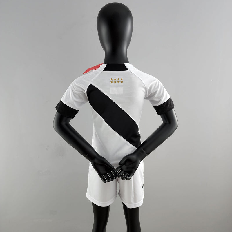 Kit Infantil Vasco 22/23 Kappa - Branco e Preto - DA Sports Oficial