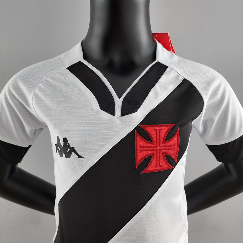 Kit Infantil Vasco 22/23 Kappa - Branco e Preto - DA Sports Oficial